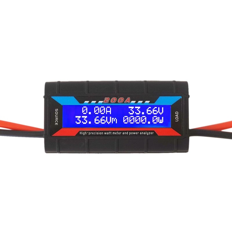 Heluok 200A High Precision Watt Meter with Backlight Digital LCD Screen, DC 0-100V Power Analyzer, Battery Consumption Performance Monitor for RC, Solar Systems, Wind Power - Image 1